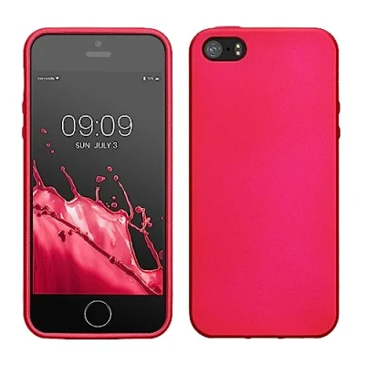 Afbeelding van kwmobile telefoonhoesje geschikt voor Apple iPhone SE (1.Gen 2016) / 5 5S Hoesje smartphone Back cover in metallic roze