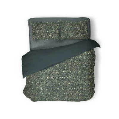 Afbeelding van Eleganzzz Dekbedovertrek Foil Velvet Green 240x200/220cm 100% Lits Jumeaux dekbedovertrekken