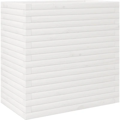 Afbeelding van vidaXL Plantenbak 70x40x68,5 cm massief grenenhout wit
