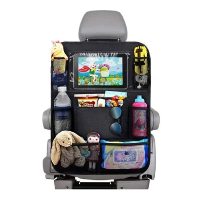 Image de BillyBath Organisateur Voiture Enfant, 1PCS Rangement Auto Accessoire Interieur, Support pour Tablette Transparent 10 poches, Noir