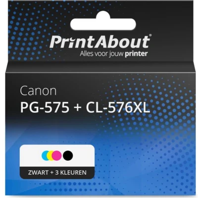 Afbeelding van Huismerk Canon PG 575 + CL 576XL Inktcartridge Zwart 3 kleuren Voordeelbundel Hoge capaciteit