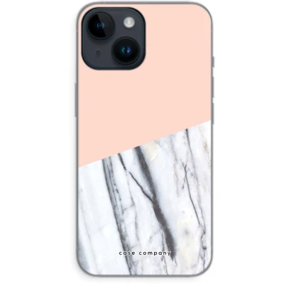 Afbeelding van Case Company® hoesje geschikt voor iPhone 14 A touch of peach Soft Cover Telefoonhoesje Bescherming aan alle Kanten en Schermrand