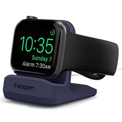Afbeelding van Spigen Apple Watch Night Stand S350 horizontale houder Midnight Blue