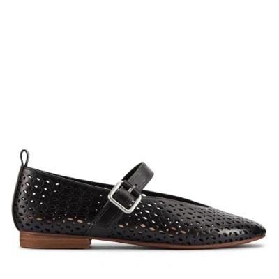 Afbeelding van Clarks Fawna JANE Ballerina&#039;s met enkelbandjes, Dames, Maat: 36, Black Leer