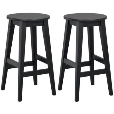 Afbeelding van Rowico Home Austin houten barkruk zwart 65 cm Set van 2