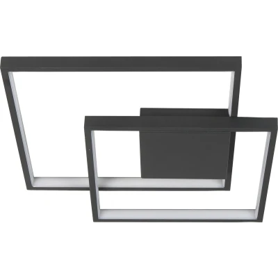 Afbeelding van Highlight Plafondlamp Piazza vierkant B 42 cm zwart