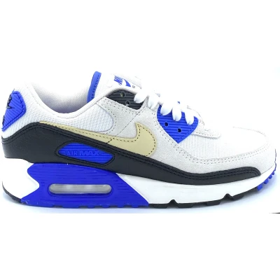 Afbeelding van Nike Sportswear AIR MAX 90 PRM Sneakers laag, Heren, Maat: 47, White/khaki/racer blue/black/phantom Leer/ synthetisch