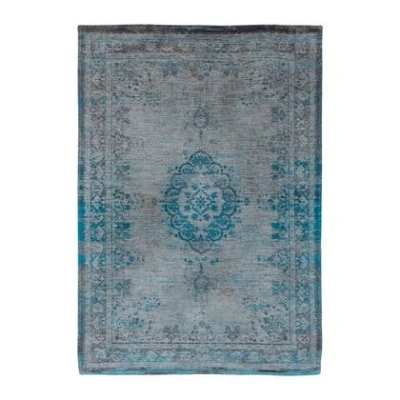 Afbeelding van Vloerkleed Louis de Poortere Fading World Medallion Grey Turquoise 8255 maat 240 x 340 cm