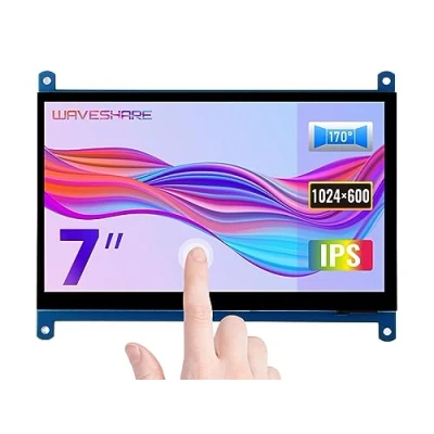 Afbeelding van Waveshare 7 inch capacitief touchscreen IPS LCD HDMI 1024x600 voor Raspberry Pi 3 Model B/Raspberry B+/Raspberry 4/BB ZWART/Windows PC/Various Systems