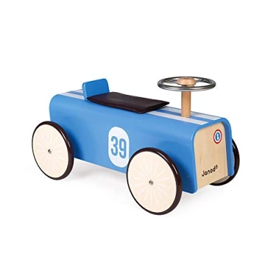 Afbeelding van Janod Ride On Houten Auto Vintage Stijl Geschikt voor Leeftijden 2 en Up, J08051
