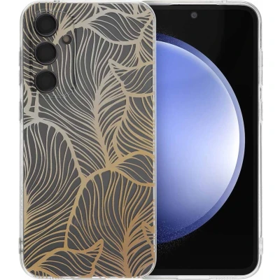 Afbeelding van iMoshion hoesje Geschikt voor Samsung Galaxy S23 FE Siliconen Design Meerkleurig / Golden Leaves Transparant