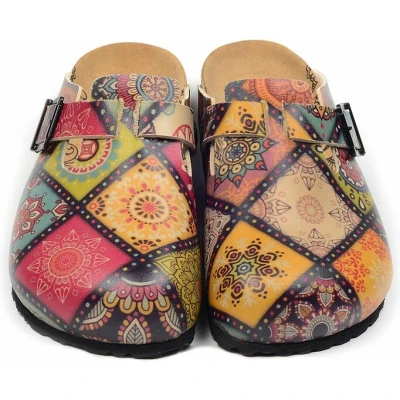 Afbeelding van GOBY Zonne Patroon Clogs Slippers Hoge kwaliteit Handmade Maat 36