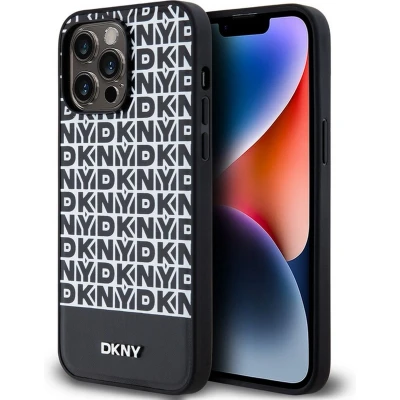 Afbeelding van DKNY Repeat Bottom Stripe Back Case (MagSafe Compatible) Geschikt voor Apple iPhone 15 Pro Max (6.7&quot;) Zwart