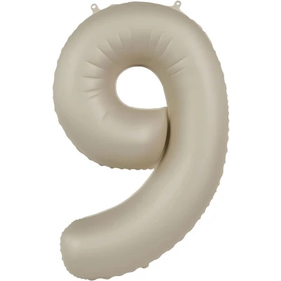Afbeelding van Folat Folieballon Cijfer 9 Creamy Latte 86 cm