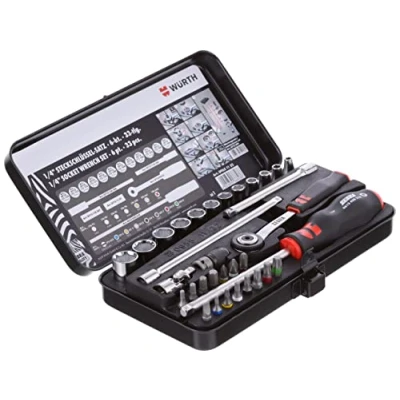 Afbeelding van Zebra 096511 32 WÜRTH 1/4 inch dopsleutelassortiment 33 delig