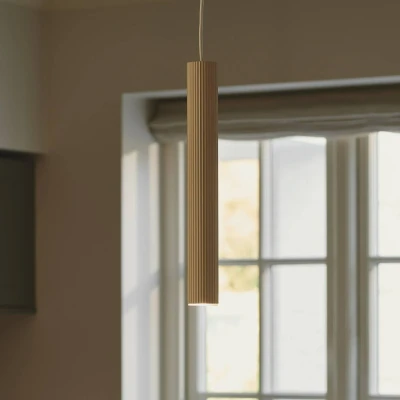 Afbeelding van Hanglamp Vico, metalen kap, 1 lamp, beige