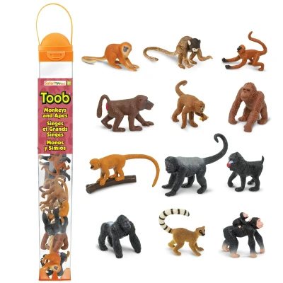 Afbeelding van Safari Speelset Monkeys &amp; Apes Toob Junior Bruin/ Zwart 12 delig