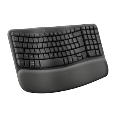 Afbeelding van Logitech Wave Keys draadloos ergonomisch toetsenbord grafiet, Frans AZERTY