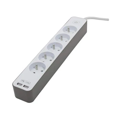 Afbeelding van Stopcontactenstrip 5 Tomas met schakelaar Chacon 49710 (1,5 m)