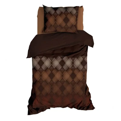 Afbeelding van Satin d`or Satijn Dekbedovertrek 140X200/220 Manutti Bruin