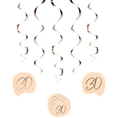Afbeelding van Folat Hangdecoratie Elegant Lush Blush 30 Jaar 5 stuks