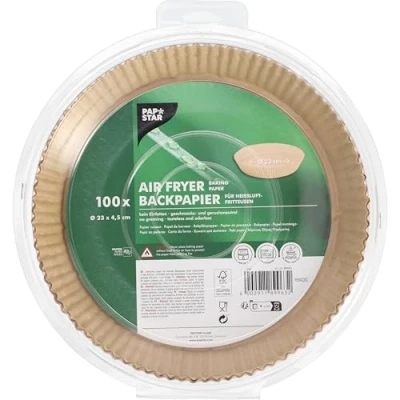 Afbeelding van PAPSTAR, 100 vellen voor heteluchtfriteuse Ø 23 cm x 4,5 cm, bruin