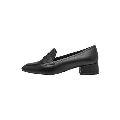 Afbeelding van Tamaris Instappers, Dames, Maat: 38, Black leather Veloursleer