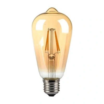 Afbeelding van V TAC VT 1964 N E27 LED Lampen Amber ST64 IP20 4W 350 Lumen 2200K