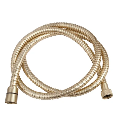 Afbeelding van Wiesbaden luxe metalen doucheslang 150cm conisch geborsteld messing