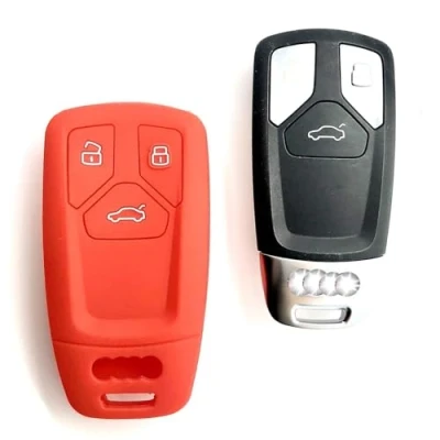 Afbeelding van Nordecco Siliconen sleutelhoes voor Audi A3, A4, A5, A6, A7, Q2, Q3, Q5, RS4, RS5, RS6, SQ7, Q7, A8, TT SLINE zonder sleutel (rood)