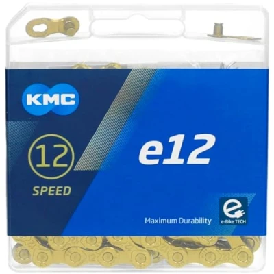 Afbeelding van Kmc Ketting e12 Ti Ni goud, 1/2x11/128, 130 schakels, 5.2mm pin, 12 speed