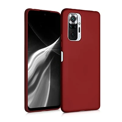 Afbeelding van kwmobile telefoonhoesje geschikt voor Xiaomi Redmi Note 10 Pro Hoesje smartphone Back cover in metallic donkerrood