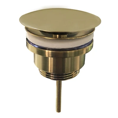 Afbeelding van Wiesbaden Caral luxe vaste waste 5/4&#039;&#039; geborsteld messing