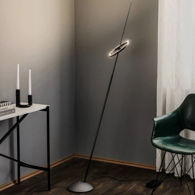 Afbeelding van LED design vloerlamp Ringelpiez zwarte ring