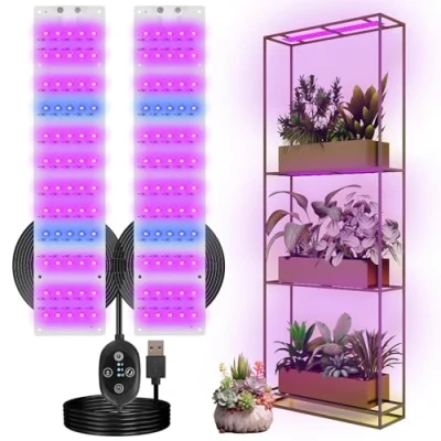 Afbeelding van FenglinWisdom Led groeilamp, volledig spectrum, USB, waterdicht, met timer 3/6/12 uur, voor kamerplanten, groenteplanten, bloemen