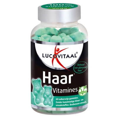 Afbeelding van Stapel tot 60% korting Lucovitaal Haar Vitamines Bosbes 60 gummies