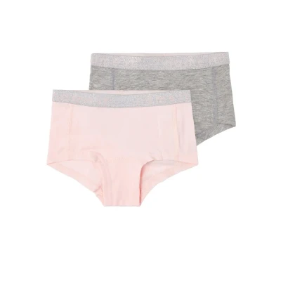Afbeelding van Name it Nkfhipster 2 PACK Slip voor kinderen, Maat: 122/128, Barely pink/grey melange