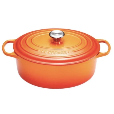 Afbeelding van Le Creuset Gietijzeren Ovale Braadpan In Oranjerood 40cm 13,9l
