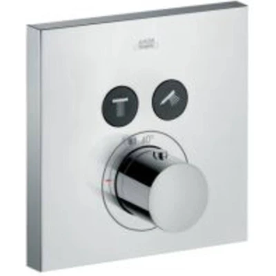 Afbeelding van AXOR Showerselect square afdekset thermostaat met stopkraan voor 2 functies chroom
