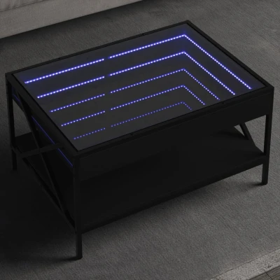 Afbeelding van vidaXL Salontafel met Infinity LED 70x50x38 cm zwart