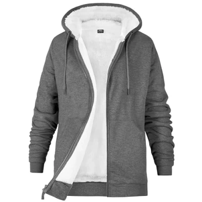 Afbeelding van Hoodies voor dames, gevoerd, hoody, fleece, ritssluiting, gevoerde jas, dameskleding, winter, warm, maten S XL, Donkergrijs