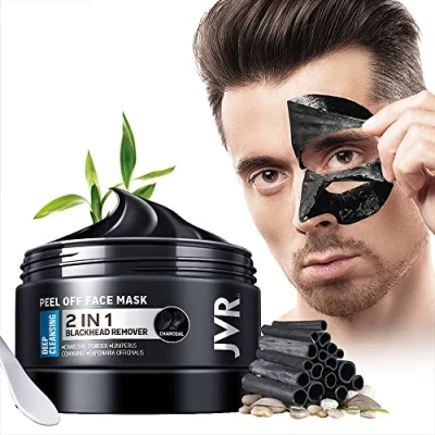 Afbeelding van JVR Bamboe houtskool reinigingsmasker zwart masker poriënreiniging mee eterverwijderaar oliecontrole 120 ml