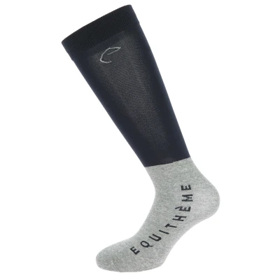Image de EQUITHÈME Chaussettes d&#039;Équitation Compet Marineblue/Gris 36 41
