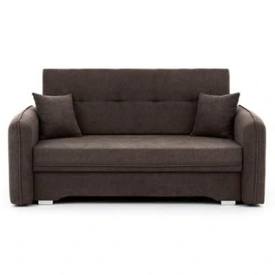 Afbeelding van Laine 3 slaapbank zits bank uitklapbare met slaapfunctie opbergruimte voor beddengoed compacte 155 cm bruin comfortabel Maxi Maja