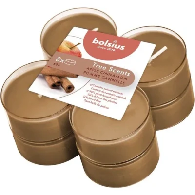 Afbeelding van Maxilichten clear cup True Scents Apple Cinnamon 8u Bolsius