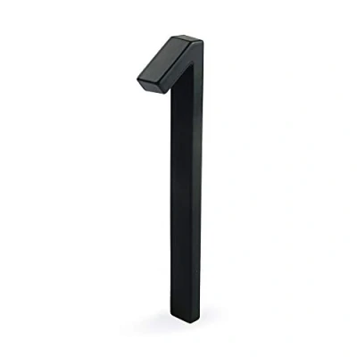 Afbeelding van HASWARE Zwevend nummerbord (12 cm), modern deurbordje, huisadresnummer (zwart, 1)