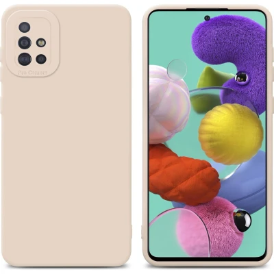 Afbeelding van Cadorabo Hoesje geschikt voor Samsung Galaxy A51 4G / M40s in Fluid CREAM Beschermhoes gemaakt van flexibel TPU silicone Cover Case