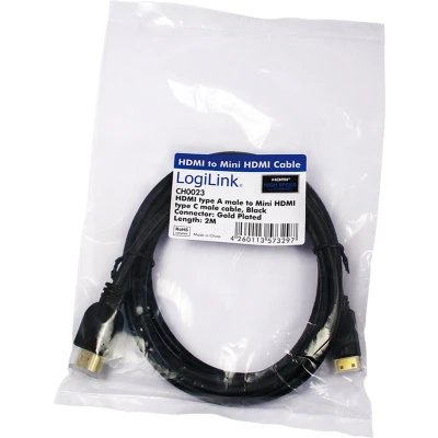 Afbeelding van LogiLink CH0023 HDMI kabel 2 m Type A (Standaard) C (Mini) Zwart