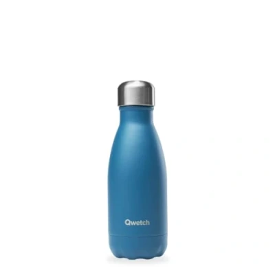 Afbeelding van Qwetch Thermosfles, eendenblauw, 260 ml, drinkfles voor onderweg van roestvrij staal, 24 uur koud en 12 warm, waterdicht, BPA vrij herbruikbaar