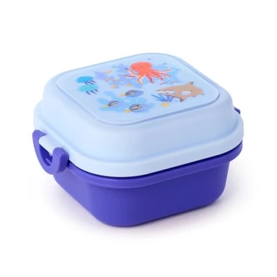 Afbeelding van Bentobox/Lunchbox Mariniverse Zeeleven Blauw 8x12x12cm